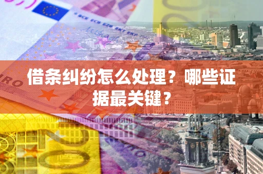 济南借条纠纷怎么处理？哪些证据最关键？