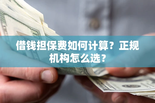 济南借钱担保费如何计算？正规机构怎么选？